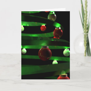 Moderne Spiraalvormige Kerstboom Feestdagen Kaart