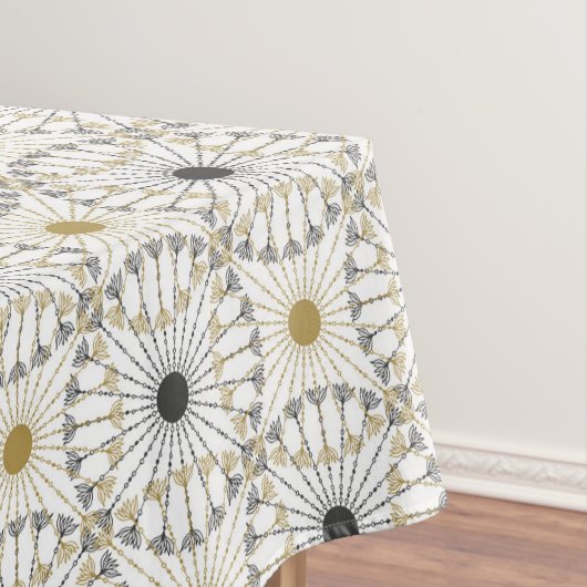 Moderne spiralen in goud en zwart tafelkleed (Voorbeeld)