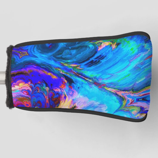 Moderne Splash van Paarse Hue Paints Golfheadcover (Voorkant)