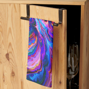 Moderne Splash van Paarse Hue Paints Theedoek