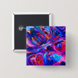 Moderne Splash van Paarse Hue Paints Vierkante Button 5,1 Cm