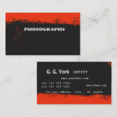 Moderne Spletters Rode Abstracte verf voor penseel Visitekaartje (Voorkant / Achterkant)