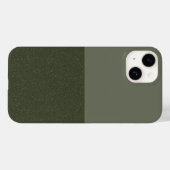 Moderne Split Moss Green iPhone 14 Coque - Personn (Verso (horizontal))