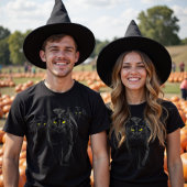 Moderne Spooky Black Cat Shadow Gothic bovennatuur T-shirt