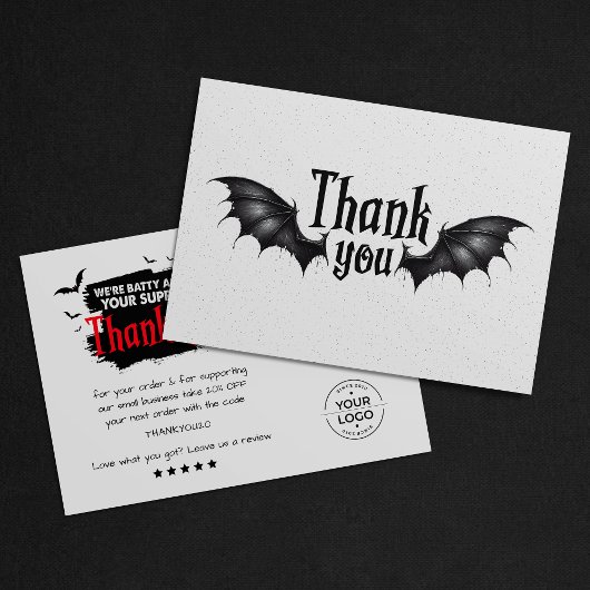 Moderne Spooky Halloween QR-code Bedankt Card