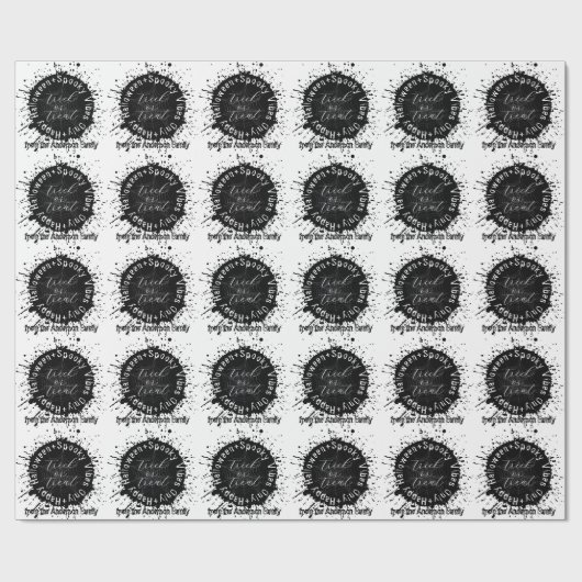 Moderne Spooky Vibes Only Zwart-wit Halloween Cadeaupapier (Vlak)