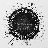 Moderne Spooky Vibes Only Zwart-wit Halloween Raamsticker (Vel)