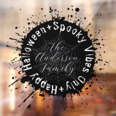 Moderne Spooky Vibes Only Zwart-wit Halloween Raamsticker (Vel 2)