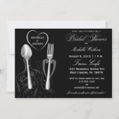 Moderne spoon & Fork Bridal Shower Invitations Kaart (Voorkant)