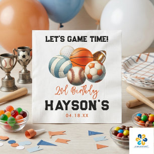 Moderne Sport Kids 2e Verjaardagsfeestje Servet