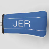Moderne sport Monogrammed Golfer Blue Putter Golfheadcover (Voorkant)