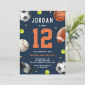 Moderne Sport Thema Verjaardagsfeest Kaart (Staand voorkant)