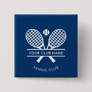Moderne sportclubnaam Tennis Team Swag Aangepast Vierkante Button 5,1 Cm