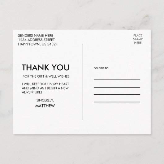 Moderne Sportieve Afstudeer Dank Je Foto Briefkaart (Achterkant)