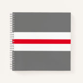 Moderne Sportieve Helder Rood Wit Grijs Racing Str Notitieboek (Voorkant)