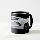 Moderne Sportscar Auto Snelle Auto op Zwarte Mok (Voorkant rechts)