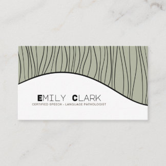 Moderne spraaktherapeut taalpatholoog visitekaartje