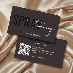 Moderne spray tan QR-code donkerbruin Visitekaartje