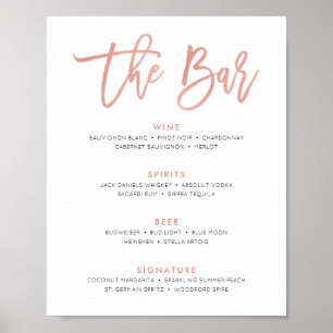 Moderne Sprookjeshuwelijk The Bar Menu Bord Dranke Poster
