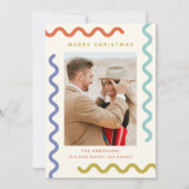 Moderne Squiggle Carte photo de vacances unique (Devant)