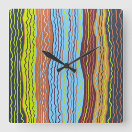 Moderne Squiggles 4 Wandklok Vierkante Klok