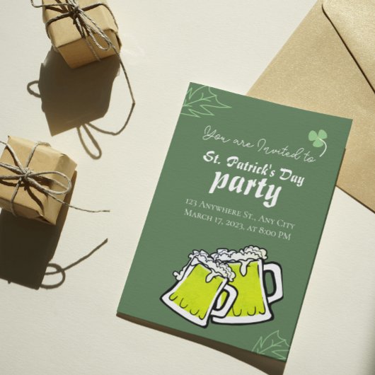 Moderne St. Patrick's Day Party Groene Klavers Kaart