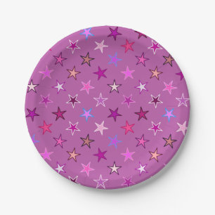 Moderne staarten, Violet, Plum en Pink Papieren Bordje