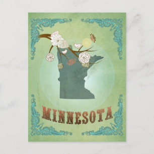 Moderne  staatskaart van Minnesota - Sage Green Briefkaart