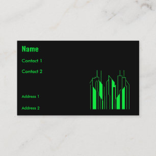 Moderne stad - Neon groen zwart Visitekaartje