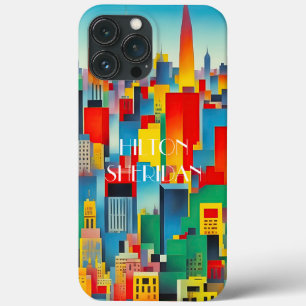 Moderne stadsgezicht skyline iPhone 13 pro max hoesje