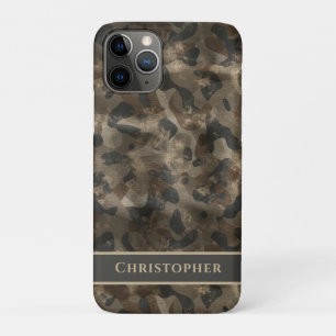 Moderne stadsvernieuwing Camo Monogrammed Name iPhone 11 Pro Hoesje