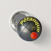 Moderne stalen petanekball ronde button 3,2 cm (Voorkant /achterkant)
