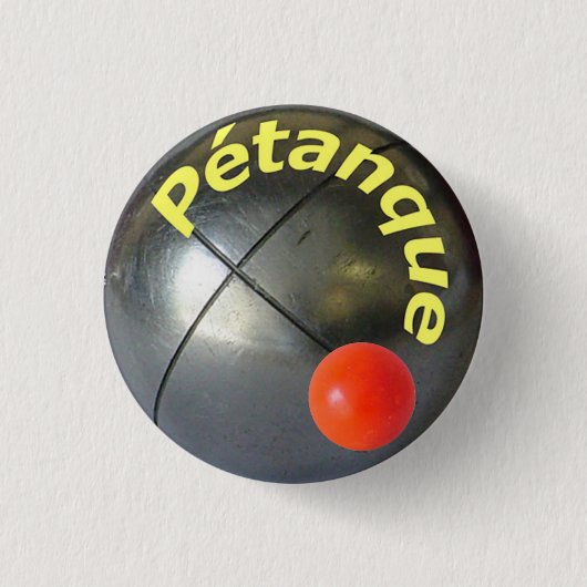 Moderne stalen petanekball ronde button 3,2 cm (Voorkant)