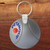 Moderne stalen petanekball sleutelhanger (Voorkant)