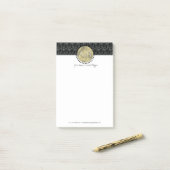 Moderne Stamkaart Simuleer Folie Monogram Post-it® Notes (Op bureau)