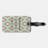 Moderne stammenikat blauw geel modern bagagelabel (Achterkant horizontaal)