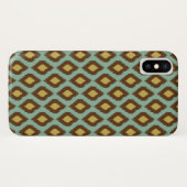 Moderne stammenikat blauw geel modern Case-Mate iPhone case (Achterkant (horizontaal))