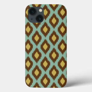 Moderne stammenikat blauw geel modern iPhone 13 hoesje