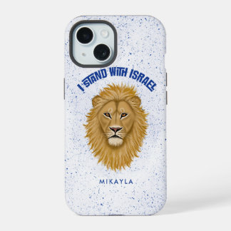 Moderne stand met Israël . Leeuw van Juda | Naam iPhone 15 Hoesje