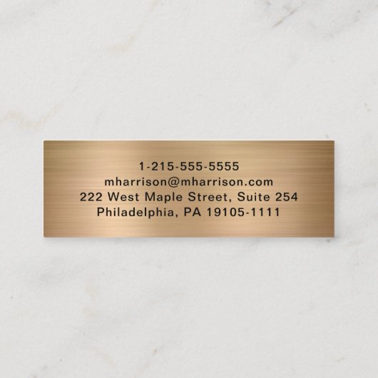 Moderne standaard QR Code Professional Gold Mini Visitekaartje (Achterkant)
