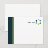 Moderne Star Bar Mitzvah Carte de remerciements (Devant / Derrière)