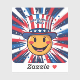 Moderne "Star-Spangled Smiles" Patriottische Smile Sticker