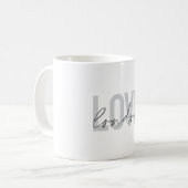 Moderne, stedelijke, eenvoudige, coole vormgeving koffiemok (Voorkant links)