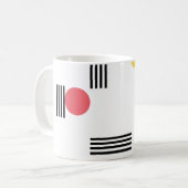 Moderne, stedelijke grafische kaart met typografie koffiemok (Voorkant links)