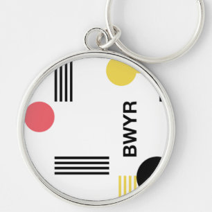 Moderne, stedelijke grafische kaart met typografie sleutelhanger