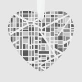 Moderne Stedelijke Kaart Postcode Mijn Hart Leeft Ornament (voorkant)