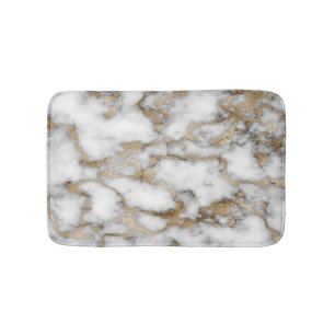 Moderne Steen, Wit Goud Marmer Patroon Badmat