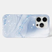 Moderne stenen stoffige blauwe marmer Case-Mate iPhone case (Achterkant (horizontaal))