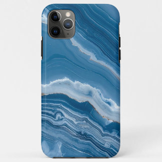 Moderne stenen stoffige blauwe marmer iPhone 11 pro max hoesje