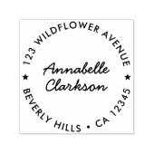 Moderne ster | Terugkeeradres voor Script Round Zelfinktende Stempel (Design)